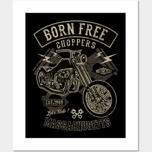 Born Free Choppers Motorcycle Hogs Big Bikes Motor bikes Posters and Art